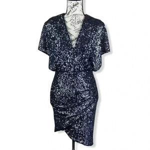 Hariyn Sequin Wrap v-neck dress- XS